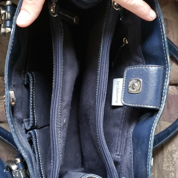 Liz Claiborne Blue Leatherlike Purse - Picture 6 of 8